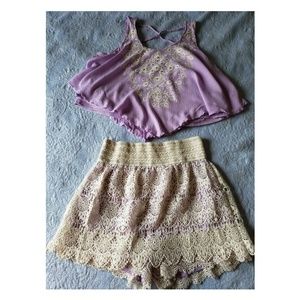 Lilac 2 piece short set